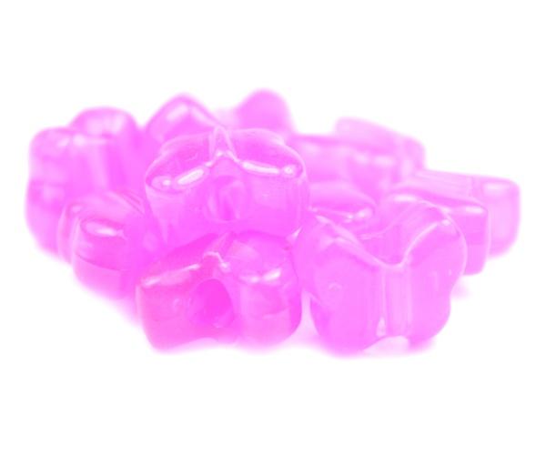 50632 ピンク 蓄光 13x10mm バタフライ ポニービーズ (50個) | 1枚目