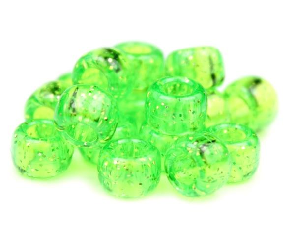 50078 ライム 閃光(Sparkle) 9x6mm(標準) バレル ポニービーズ (100個) | 1枚目
