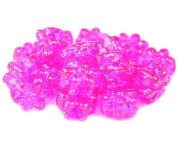50481 ホット ピンク 閃光(Sparkle) 13mm フラワー ポニービーズ (50個) | 1枚目