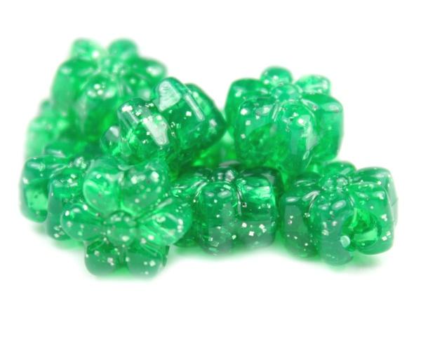 50588 エメラルド 閃光(Sparkle) 13mm フラワー ポニービーズ (50個)