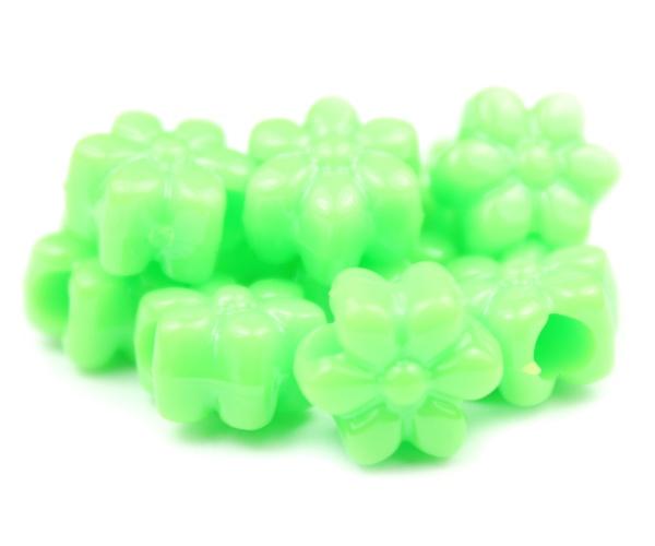 50565 ライム 不透明(Opaque) 13mm フラワー ポニービーズ (50個) | 1枚目