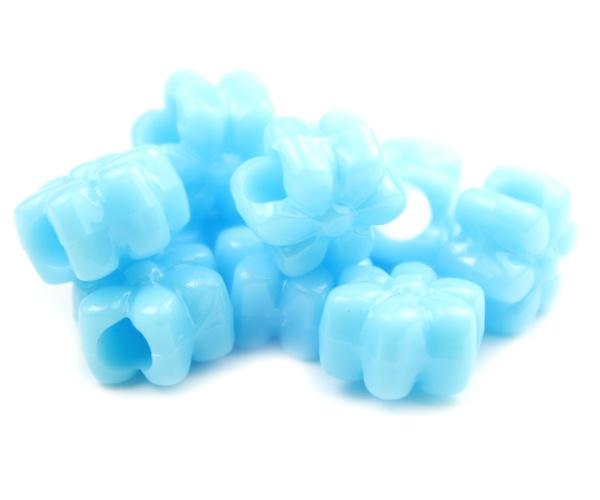 50562 ベイビーブルー 不透明(Opaque) 13mm フラワー ポニービーズ (50個) | 1枚目
