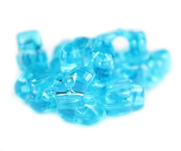 50601 ターコイズ 透明 13x10mm バタフライ ポニービーズ (50個)1枚目の画像