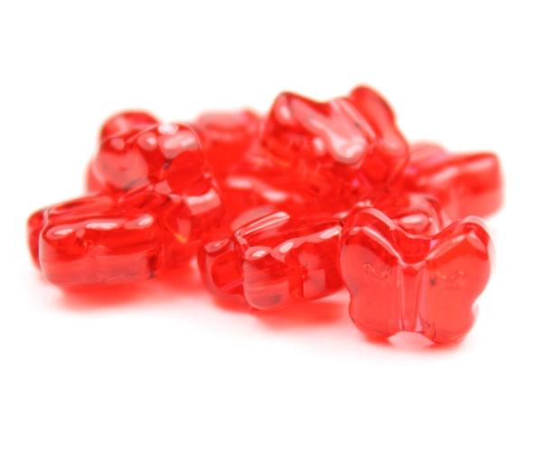 50599 ルビー 透明 13x10mm バタフライ ポニービーズ (50個)