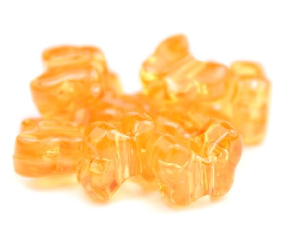 50597 オレンジ 透明 13x10mm バタフライ ポニービーズ (50個)