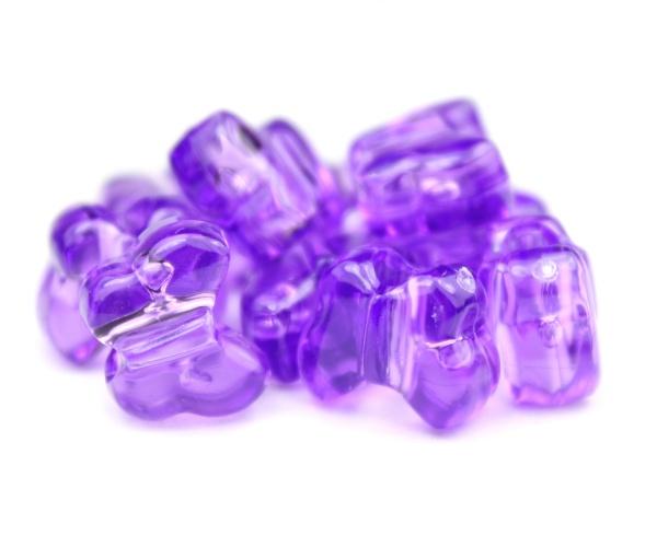 50550 アメジスト 透明 13x10mm バタフライ ポニービーズ (50個)