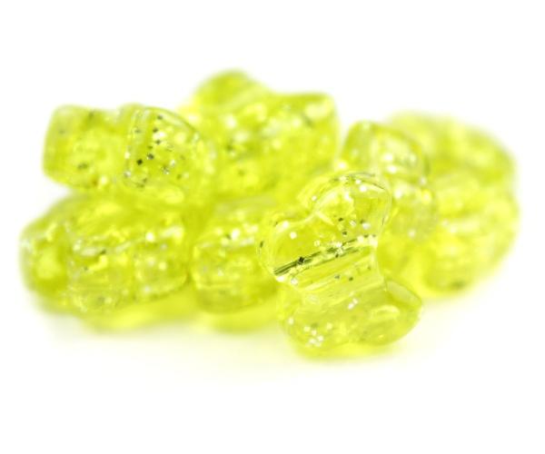 50643 イエロー 閃光(Sparkle) 13x10mm バタフライ ポニービーズ (50個)