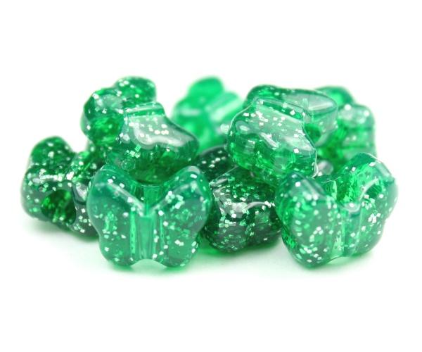50637 エメラルド 閃光(Sparkle) 13x10mm バタフライ ポニービーズ (50個)