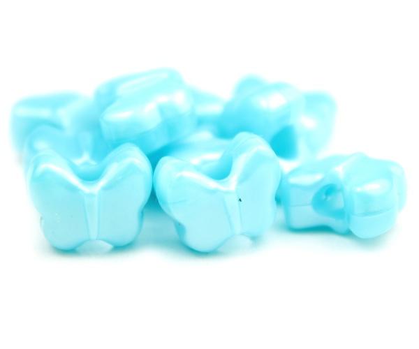 50628 ライト ブルー パール 13x10mm バタフライ ポニービーズ (50個)