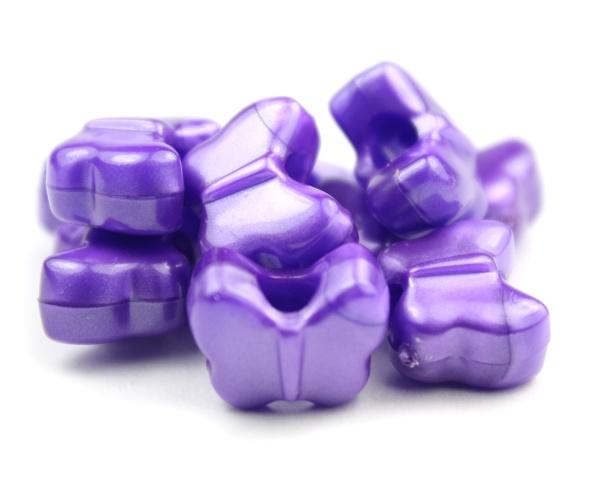 50631 ダーク パープル パール 13x10mm バタフライ ポニービーズ (50個)