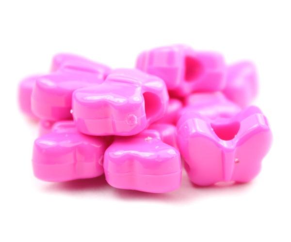 50607 ダーク ピンク 不透明(Opaque) 13x10mm バタフライ ポニービーズ (50個)