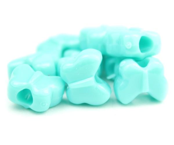 50609 ライト ターコイズ 不透明(Opaque) 13x10mm バタフライ ポニービーズ (50個) | 1枚目