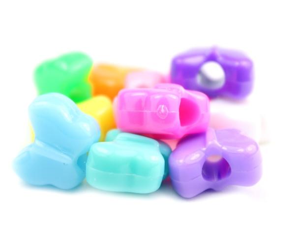 50064 ブライト ミックス 不透明(Opaque) 13x10mm バタフライ ポニービーズ (50個)1枚目の画像