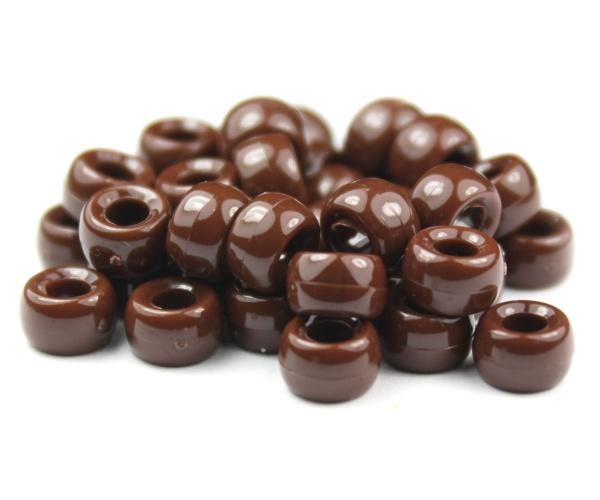 51047 チョコレート 不透明(Opaque) 6.5x4mm ミニ バレル ポニービーズ(200個)1枚目の画像