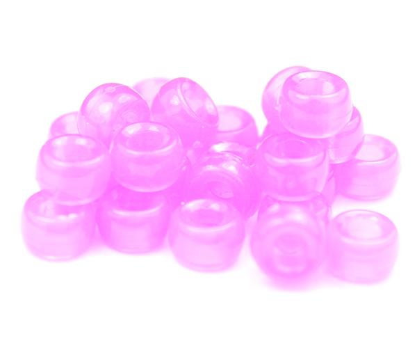 51029 ピンク 蓄光 6.5x4mm ミニ バレル ポニービーズ (200個) | 1枚目
