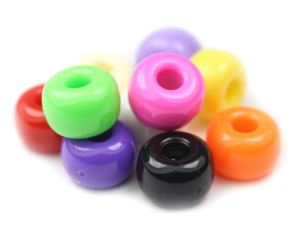 50143 ミックス 不透明(Opaque) 11x8mm ラージ バレル ポニービーズ (50個)1枚目の画像