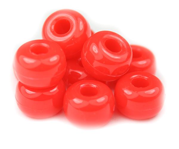 52005 ブライト レッド 不透明(Opaque) 11x8mm ラージ バレル ポニービーズ (50個) | 1枚目