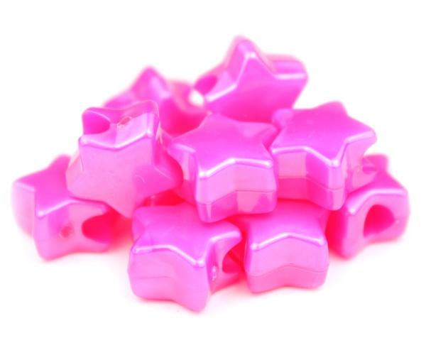 50319 ホット ピンク パール 13mm スター ポニービーズ (50個) | 1枚目