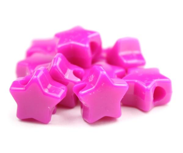 50690 マルベリー 不透明(Opaque) 13mm スター ポニービーズ (50個) | 1枚目