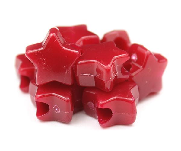 54013 バーガンディ 不透明(Opaque) 13mm スター ポニービーズ (50個) | 1枚目