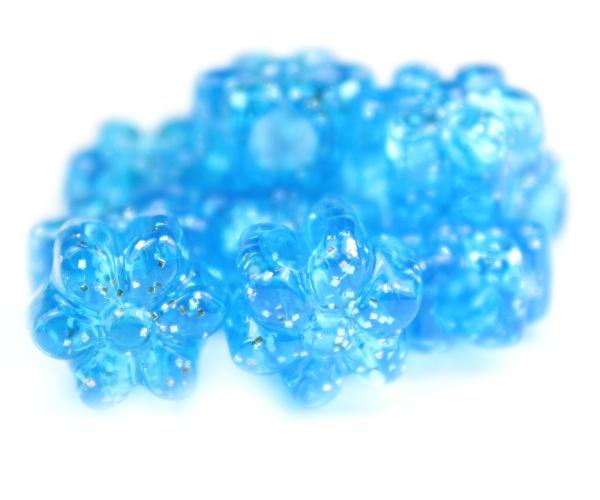50587 ロイヤル ブルー 閃光(Sparkle) 13mm フラワー ポニービーズ (50個)