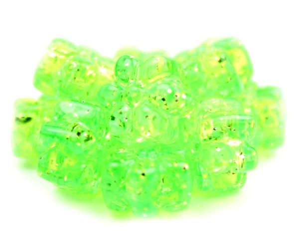 50554 ライム 閃光(Sparkle) 13mm フラワー ポニービーズ (50個)