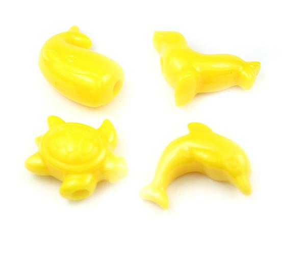 57362 ブライト イエロー 不透明(Opaque) 25mm 海の生き物 ポニービーズ (10個) | 1枚目