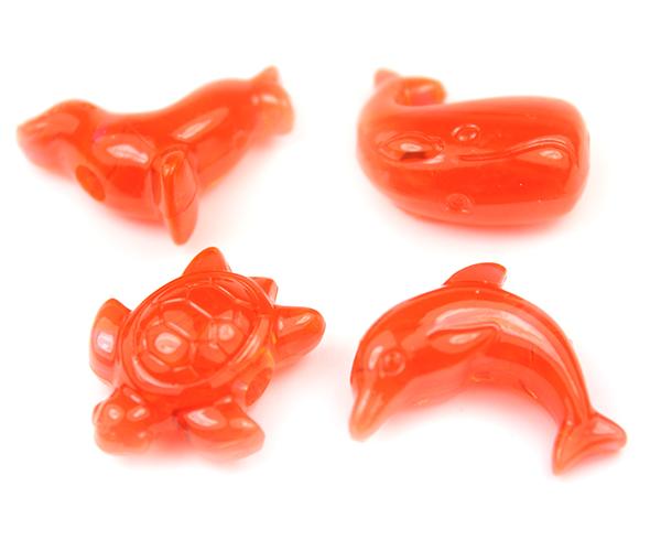 57361 ヒヤシンス 透明 25mm 海の生き物 ポニービーズ (10個) | 1枚目