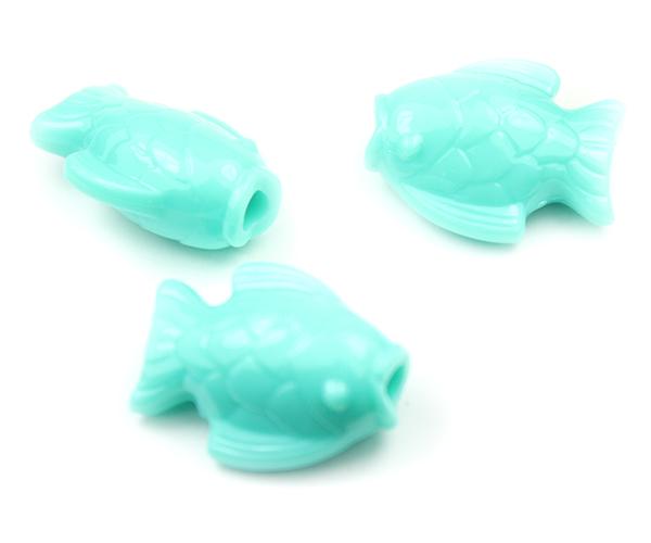 57214 ライト ターコイズ 不透明(Opaque) 25mm サカナ ポニービーズ (10個)