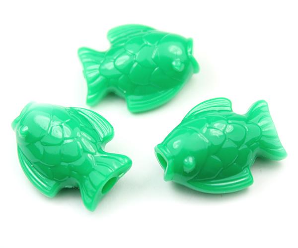 57202 グリーン 不透明(Opaque) 25mm サカナ ポニービーズ (10個) | 1枚目
