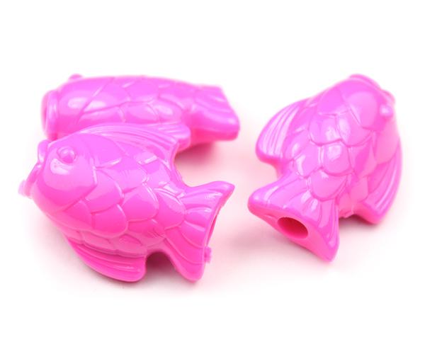 57210 ダーク ピンク 不透明(Opaque) 25mm サカナ ポニービーズ (10個)