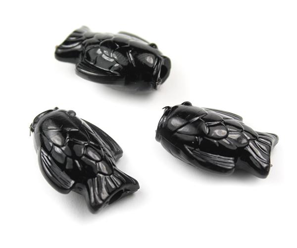 57191 ブラック 不透明(Opaque) 25mm サカナ ポニービーズ (10個) | 1枚目