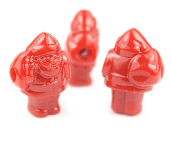 57368 レッド 不透明(Opaque) 25mm サンタクロース ポニービーズ (8個)1枚目の画像