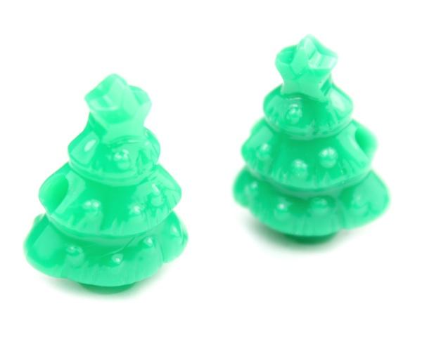 57029 グリーン 不透明(Opaque) 25mm クリスマス ツリー ポニービーズ (10個) | 1枚目