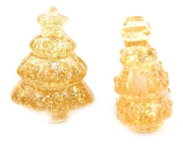 57369 ゴールド 閃光(Sparkle) 25mm クリスマス ツリー ポニービーズ (10個)
