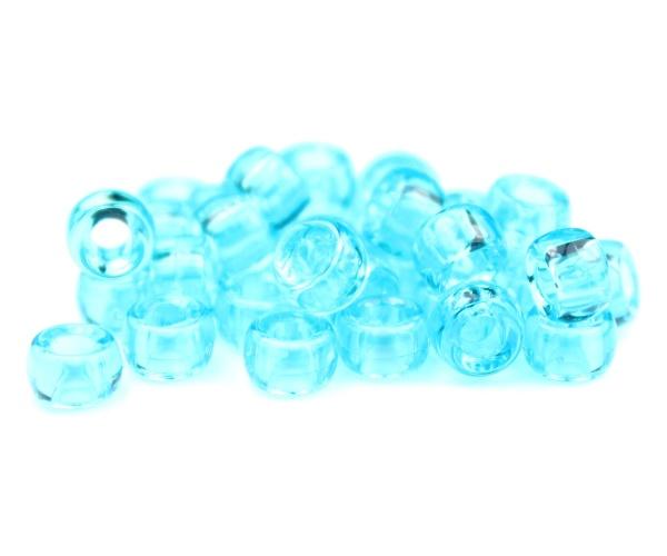50468 ターコイズ 透明 6.5x4mm ミニ バレル ポニービーズ (125個) | 1枚目