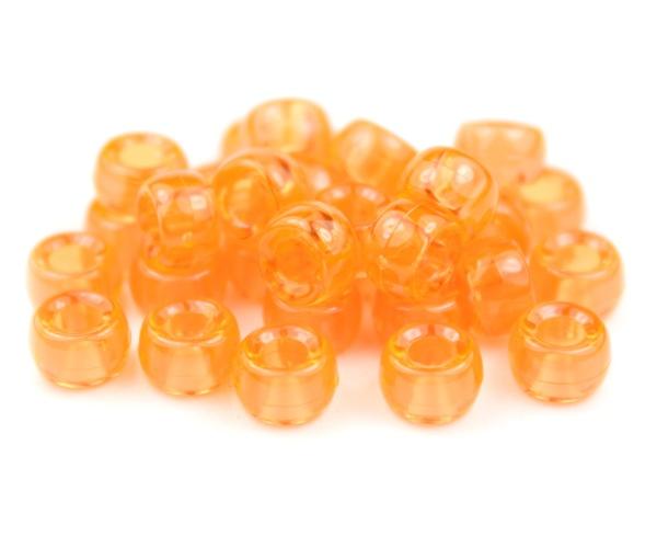 51014 オレンジ 透明 6.5x4mm ミニ バレル ポニービーズ (200個)1枚目の画像