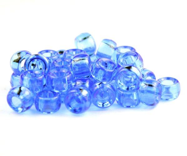 51036 ダーク サファイア 透明 6.5x4mm ミニ バレル ポニービーズ (200個)