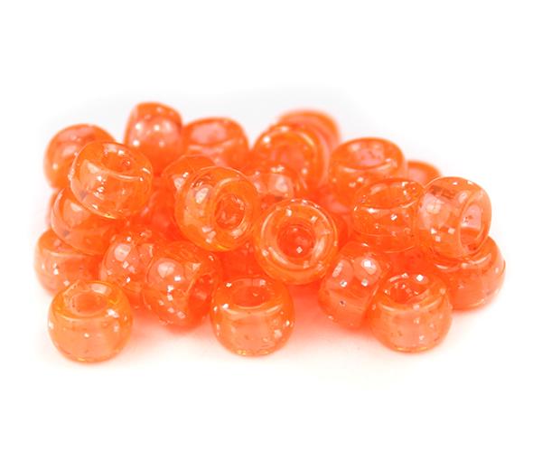 51003 ヒヤシンス オレンジ 閃光(Sparkle) 6.5x4mm ミニ バレル ポニービーズ (200個)