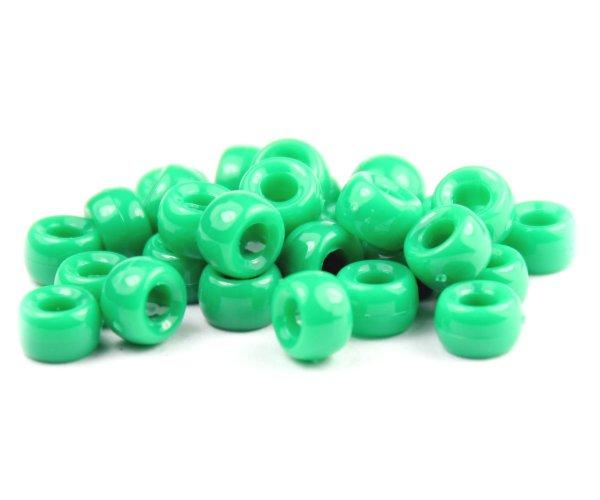 51046 グリーン 不透明(Opaque) 6.5x4mm ミニ バレル ポニービーズ (200個)1枚目の画像