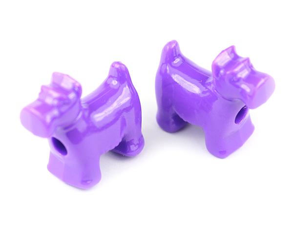 57197 ダーク ライラック 不透明(Opaque) 25mm スコッティ ドッグ ポニービーズ (10個)1枚目の画像