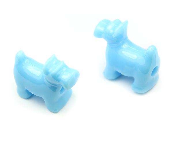 57194 ベイビーブルー 不透明(Opaque) 25mm スコッティ ドッグ ポニービーズ (10個)
