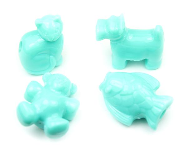 57354 ライト ターコイズ 不透明(Opaque) 25mm ペット ポニービーズ (10個) | 1枚目