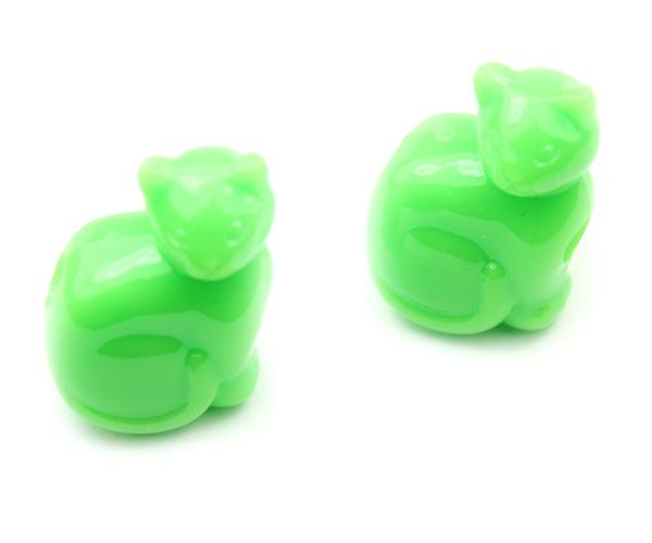 57204 ライム 不透明(Opaque) 25mm ネコ ポニービーズ (10個)