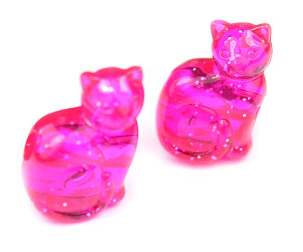 57374 ホット ピンク 閃光(Sparkle) 25mm ネコ ポニービーズ (10個)