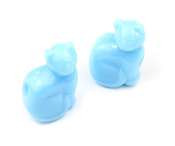 57193 ベイビーブルー 不透明(Opaque) 25mm ネコ ポニービーズ (10個)