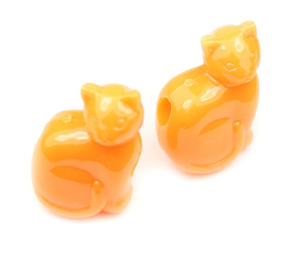 57224 オレンジ 不透明(Opaque) 25mm ネコ ポニービーズ (10個) | 1枚目