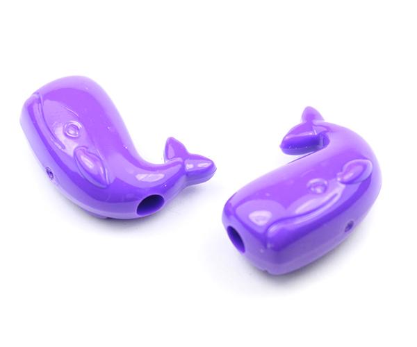 57116 ダーク ライラック 不透明(Opaque) 25mm クジラ ポニービーズ (10個)1枚目の画像
