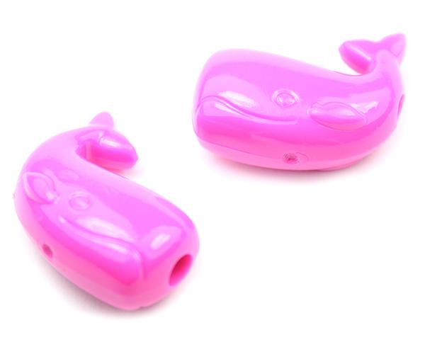 57132 ダーク ピンク 不透明(Opaque) 25mm クジラ ポニービーズ (10個)1枚目の画像
