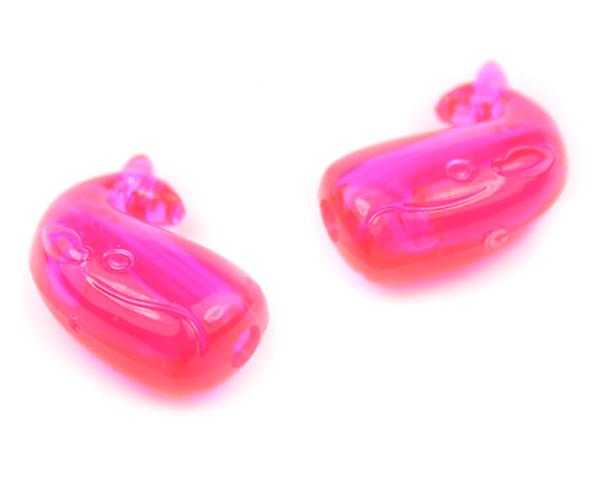 57112 ホット ピンク 透明 25mm クジラ ポニービーズ (10個) | 1枚目